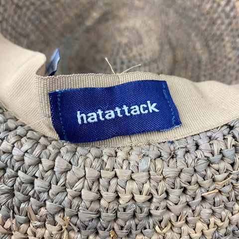 HATATTACK Taupe Woven Raffia Fedora Hat