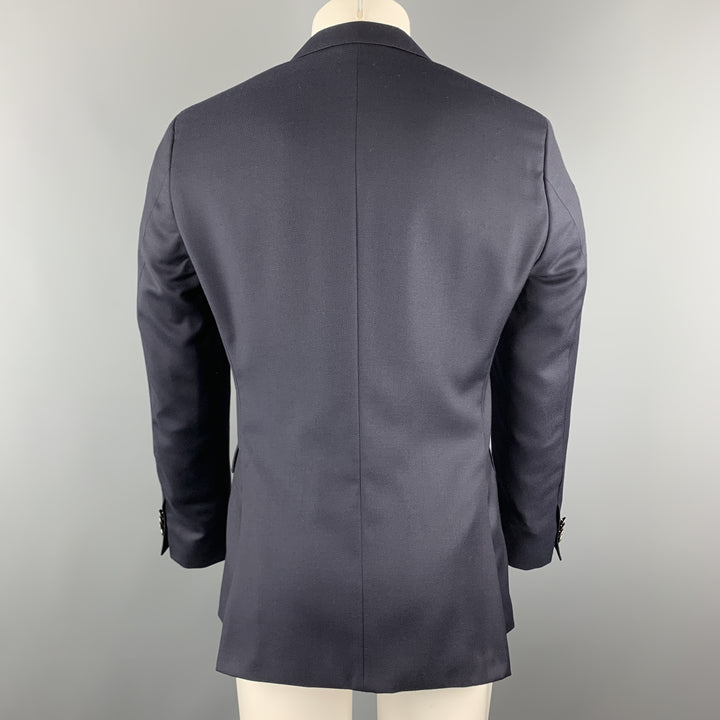 HUGO BOSS Size 36 Navy Woven Wool Notch Lapel Sport Coat