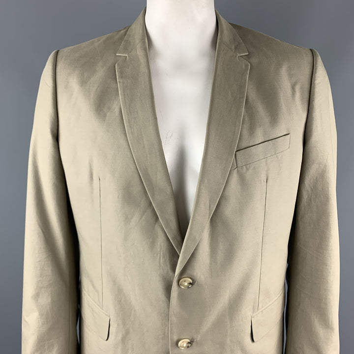 DRIES VAN NOTEN 46 Regular Khaki Cotton Suit