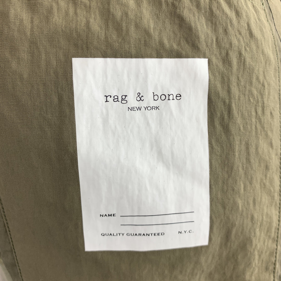 RAG & BONE Size M Olive Nylon Grey Zip Windbreaker Bomber Jacket