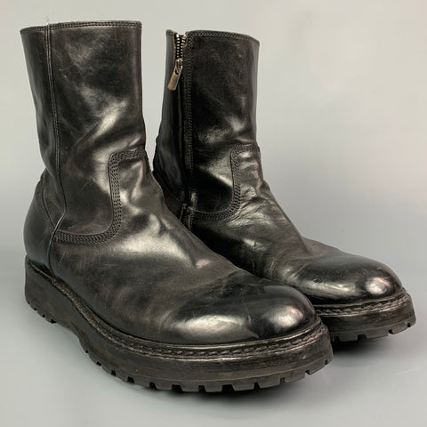 OFFICINE CREATIVE Bottines zippées en cuir noir Lowry