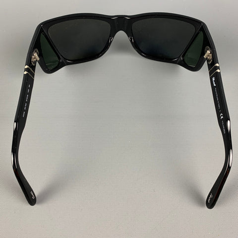 PERSOL Lunettes de soleil bouclier en acétate noir