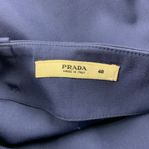 PRADA Size 32 Blue Wool Flat Front Zip Fly Dress Pants