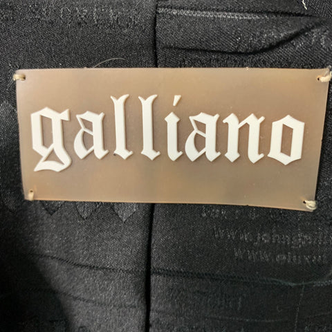 JOHN GALLIANO Size S  Black & Red Gold Pinstripe Newspaper Vest