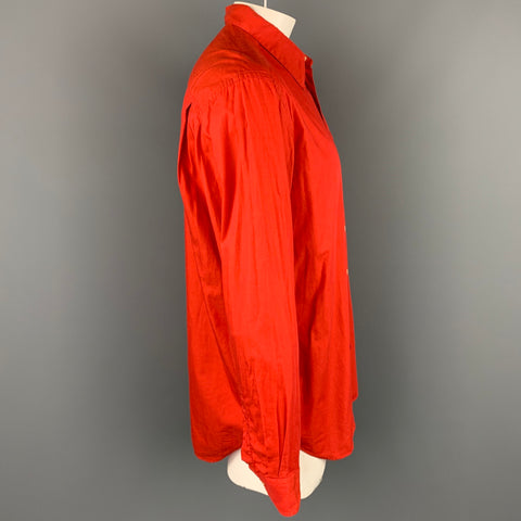 ROMEO GIGLI Size L Red Cotton Button Up Long Sleeve Shirt