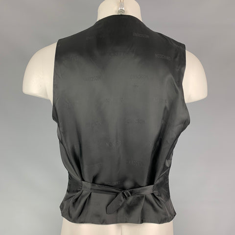 CHEAP and CHIC by MOSCHINO Size 40 Charcoal Chalkstripe Wool Double Breasted Vest