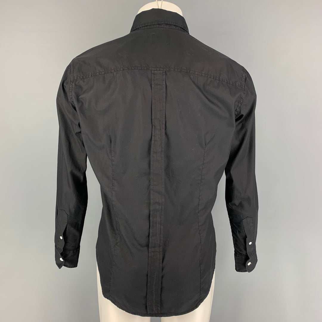 BAND OF OUTSIDERS Size L Black Poplin Button Down Long Sleeve Shirt
