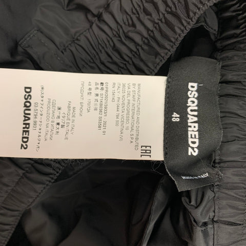 DSQUARED2 Size 32 Black Polyamide Tuxedo Casual Pants