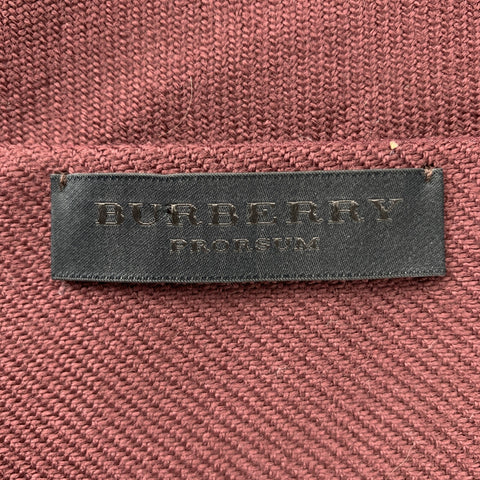 BURBERRY PRORSUM F/W 2013 Burgundy Print Silk / Wool Scarf