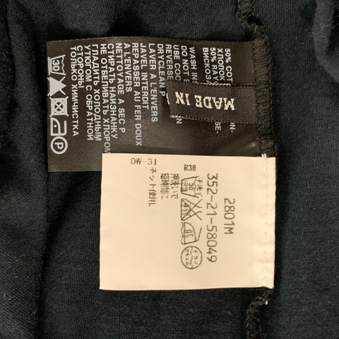 ANN DEMEULEMEESTER Talla 6 Vestido negro por encima de la rodilla de algodón y rayón liso