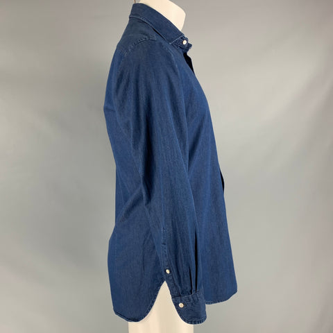 URBAN RESEARCH DOORS Size 40 Blue Cotton Long Sleeve Shirt