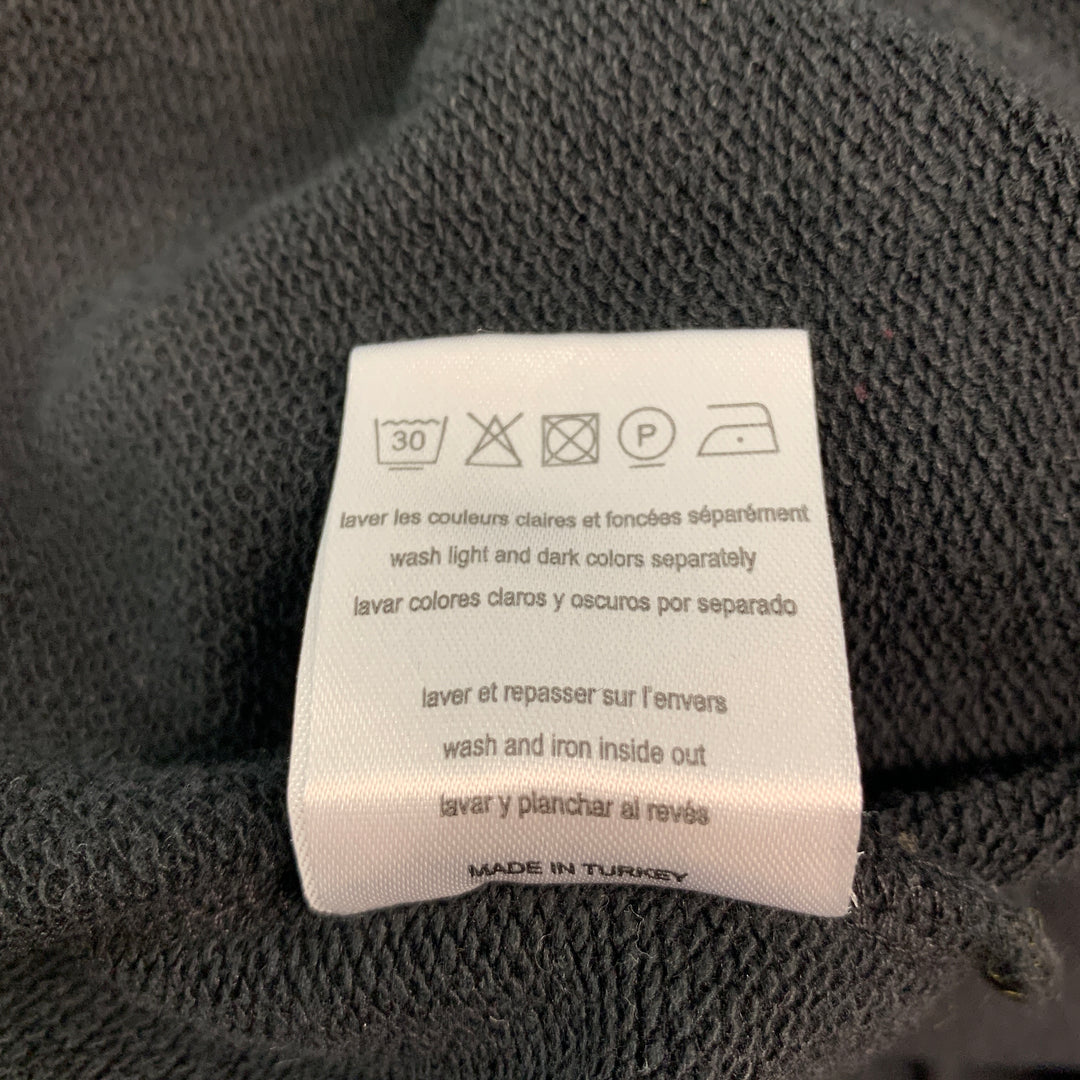 SANDRO Sudadera con cuello redondo de algodón gráfico blanco y negro Talla XXL