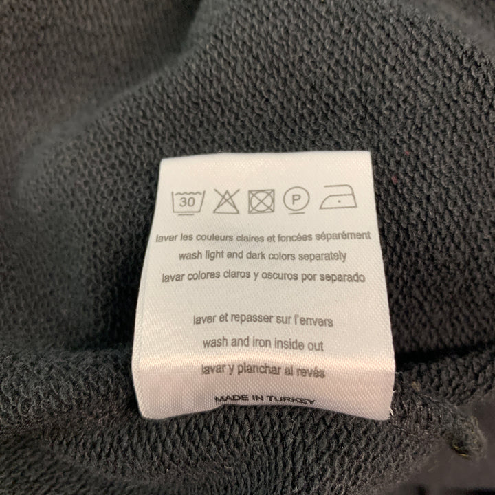 SANDRO Sudadera con cuello redondo de algodón gráfico blanco y negro Talla XXL