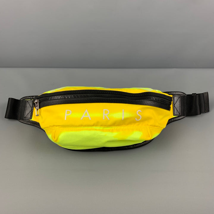 Sac ceinture en nylon avec logo néon jaune KENZO