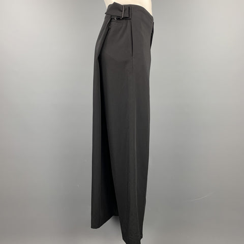 Vintage JEAN PAUL GAULTIER Size 32 Black Wool Back Apron Dress Pants