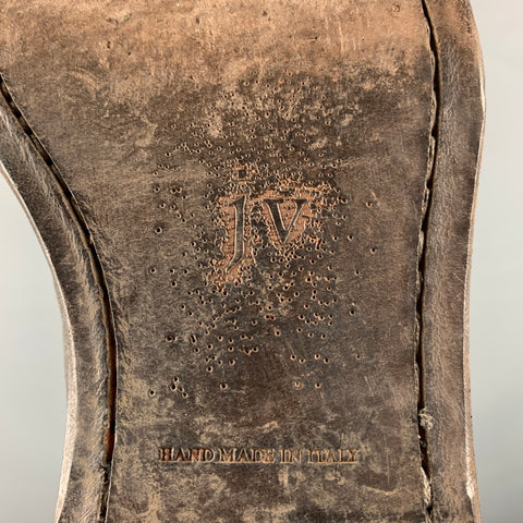 JOHN VARVATOS Taille 10,5 Bottes en cuir vieilli gris