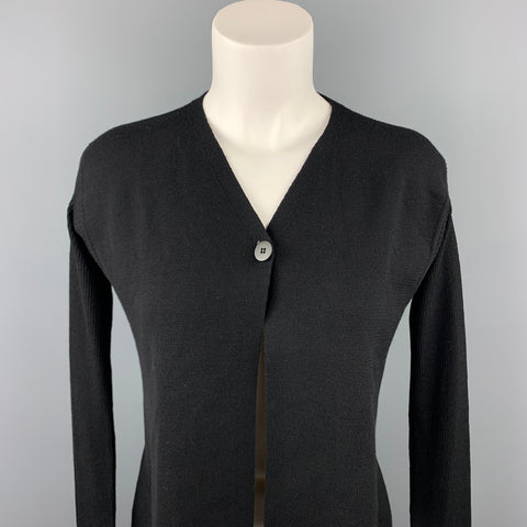 RICK OWENS VICIOUS S/S 14 Taille M Cardigan asymétrique en laine vierge tricotée noire