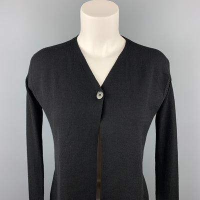 RICK OWENS VICIOUS S/S 14 Size M Black Knitted Virgin Wool Asymmetrical Cardigan