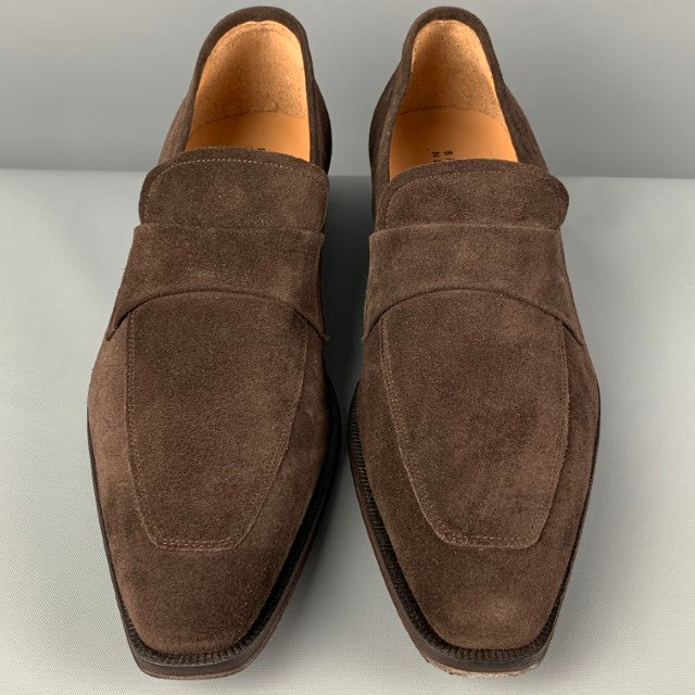 BARNEY'S NEW YORK Size 11 Brown Suede Leather Slip On Loafers