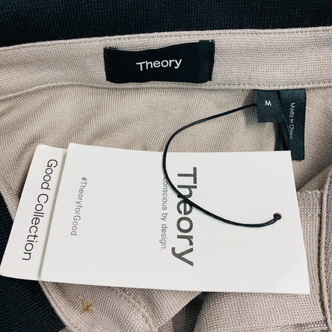 THEORY Size M Grey Black Modal Blend Polo