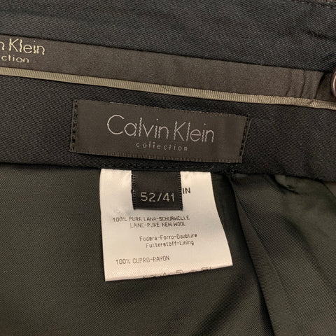 CALVIN KLEIN COLLECTION Size 42 Charcoal Wool Notch Lapel Suit