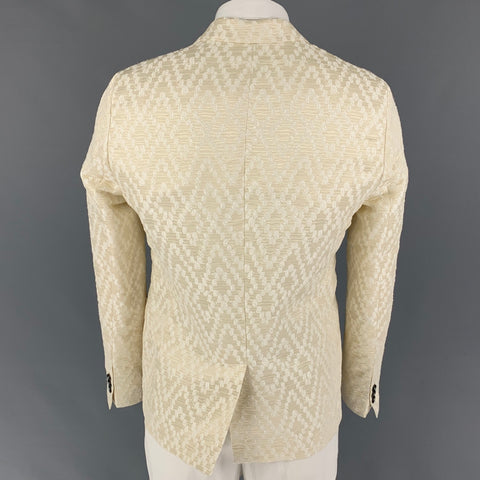 EMPORIO ARMANI Size 42 Beige Jacquard Polyamide Blend Sport Coat