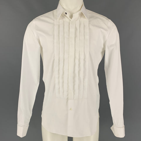 BURBERRY LONDON Taille S Chemise de smoking en coton blanc à manches longues