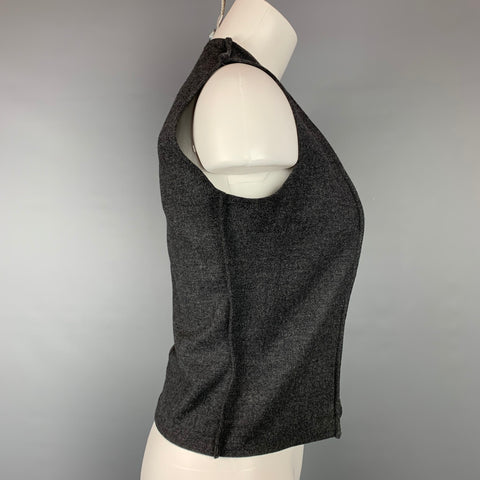 MAISON MARGIELA Taille 8 Gilet zippé en laine mélangée gris chiné