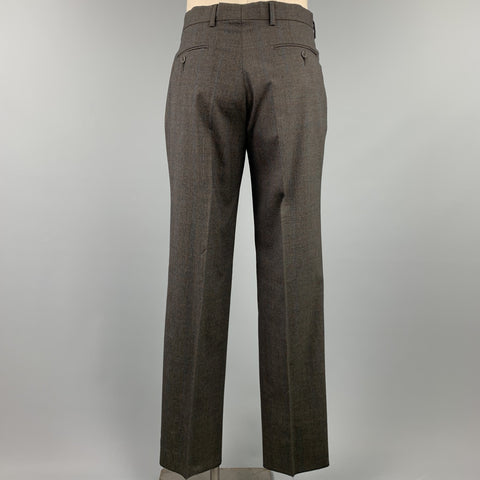 TED BAKER Size 40 Short Charcoal Glenplaid Wool Blend Notch Lapel Suit