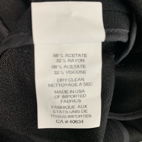 MARC JACOBS Size 0 Black Acetate / Viscose Solid Dress