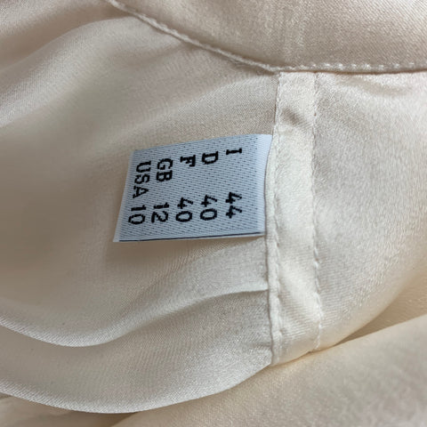 Vintage JEAN PAUL GAULTIER Size 8 Off White & Black Silk Two Tone Asymmetrical Blouse