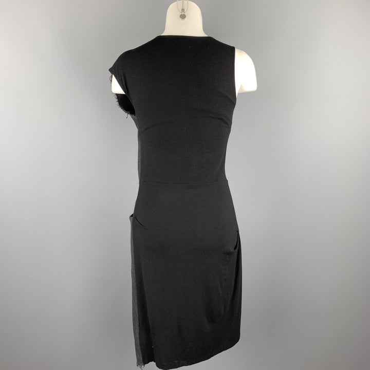 MCQ by ALEXANDER MCQUEEN Size S Black & Charcoal Viscose Blend Sleeveless Shift Dress