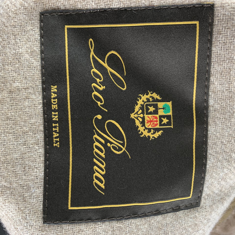 LORO PIANA Size XL Brown Solid Cashmere Lining Zip Up Jacket