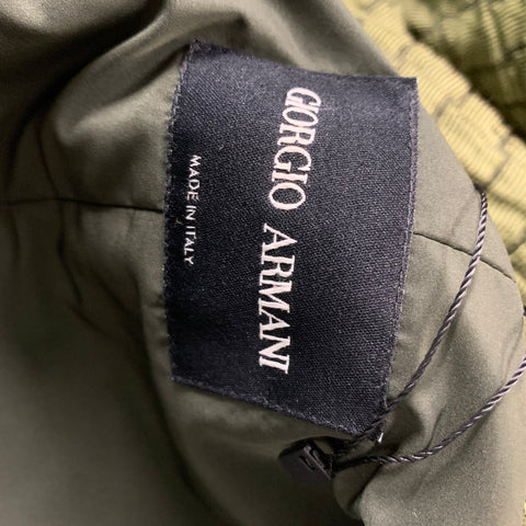 GIORGIO ARMANI Talla 8 Abrigo con cordón de dos tonos en mezcla de poliéster verde