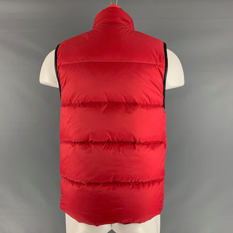 COACH Size S Red Quilted Nylon Reversible Vest