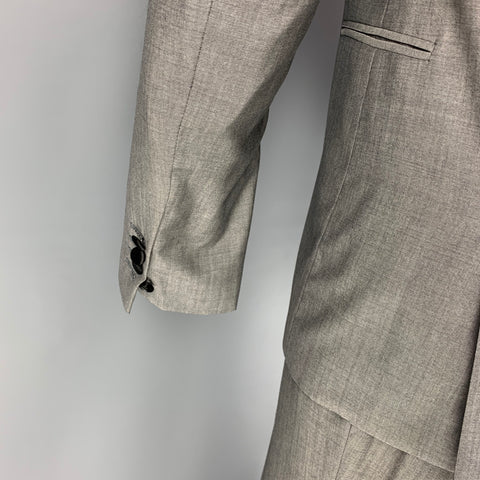 THE KOOPLES Size 40 Grey Black Wool Shawl Collar Suit