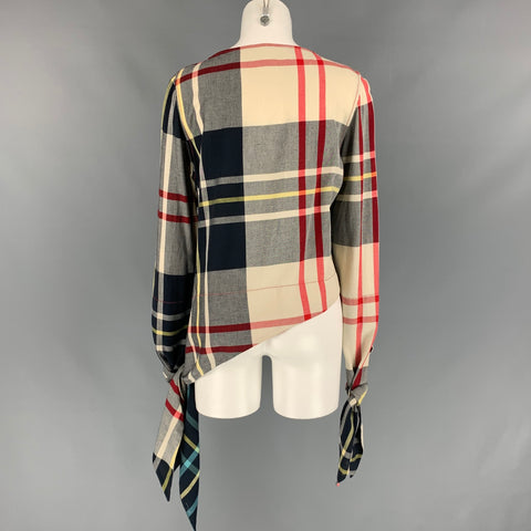 JWANDERSON Talla 12 Blusa de viscosa / algodón Madras multicolor