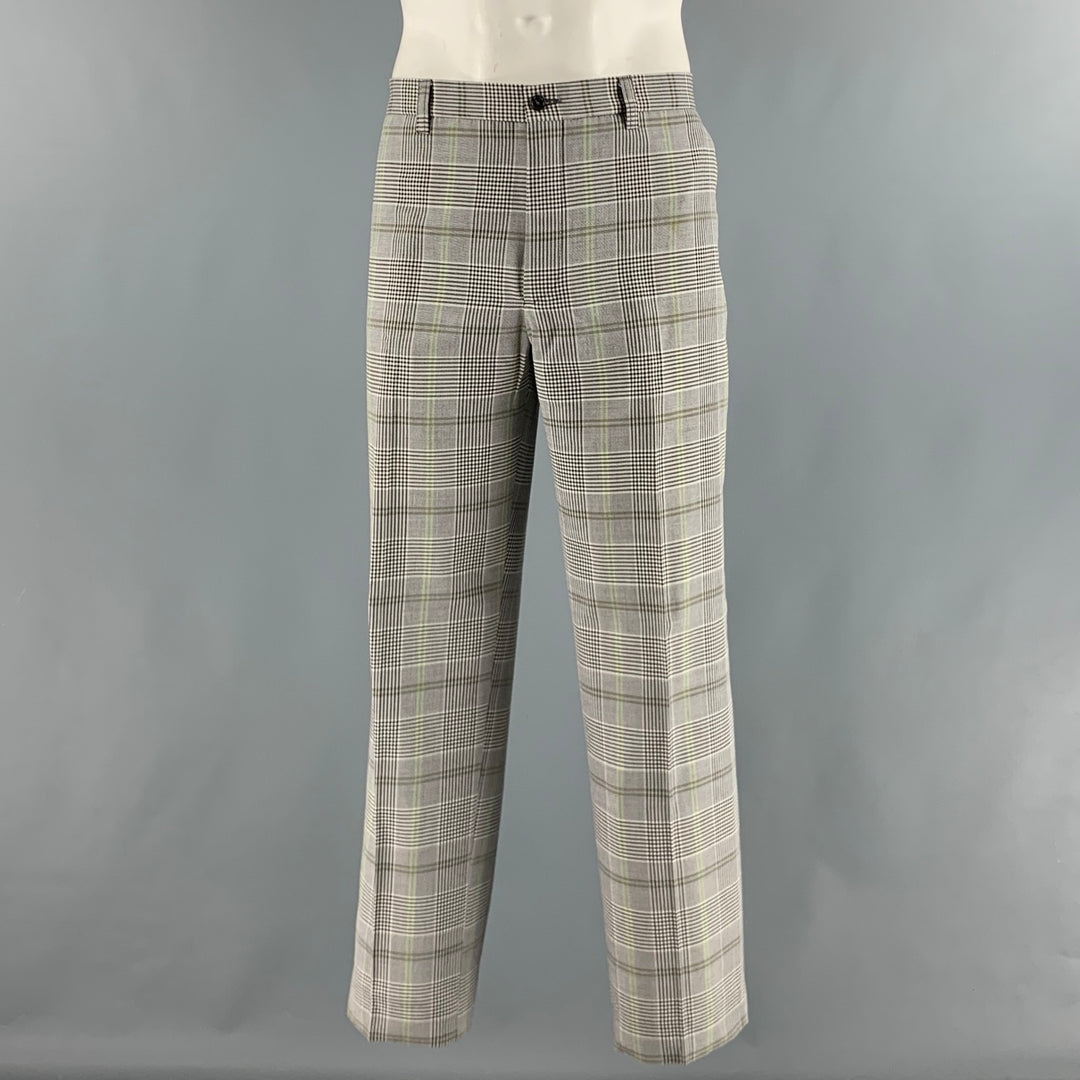 ETRO Size 36 White Black & Green Plaid Wool Cotton Zip Fly Dress Pants –  Sui Generis Designer Consignment