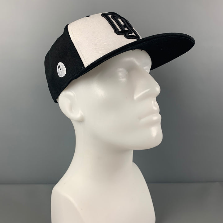 DIRTYBIRD Black White Embroidered Canvas Hat
