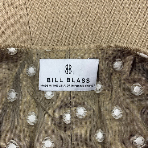 BILL BLASS for SAKS FIFTH AVENUE Size 6 Beige Textured Cropped Open Front Jacket