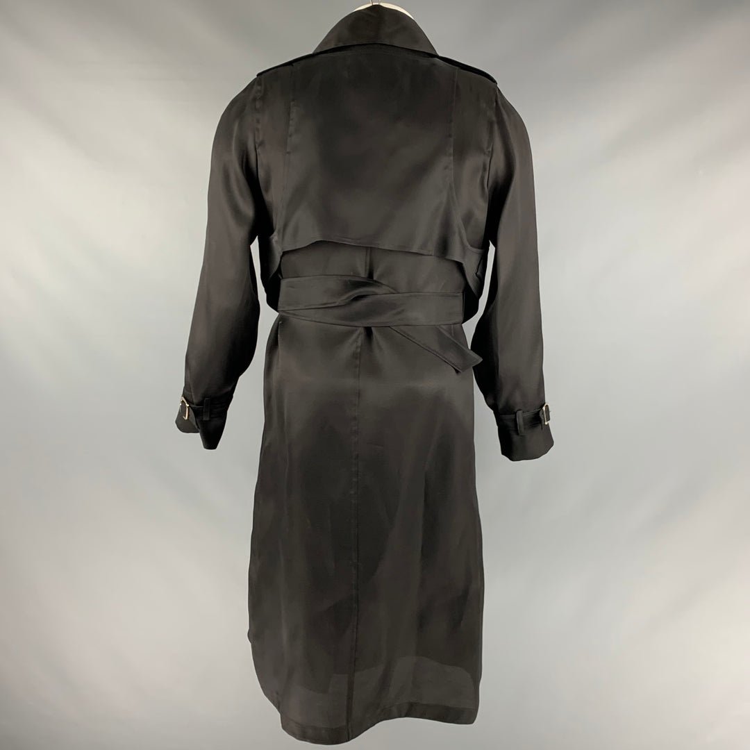 MAX MARA Size 8 Black Acetate Blend Coat