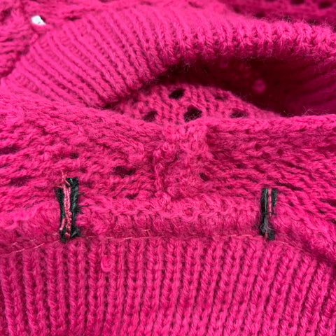 NO BRAND Size S Pink See Through Crochet Mini Knit Dress