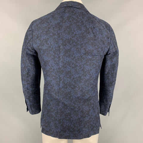 MONTEDORO Taille 34 Manteau de sport en lin / coton marbré bleu et noir