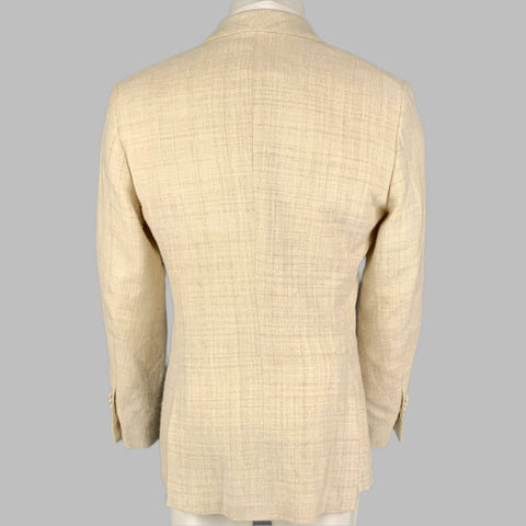 SUIT SUPPLY Size 40 Beige Textured Silk Blend Shawl Collar Sport Coat