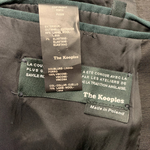 THE KOOPLES Size 4 Green Black Wool Elastane Jacket