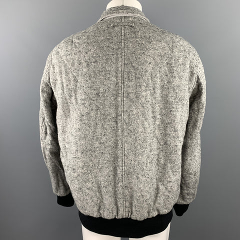 ADAM KIMMEL Taille M Gris Chiné Coton Mélange Zip Up Veste Réversible