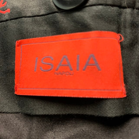 ISAIA Size 32 Black Solid Wool Tuxedo Dress Pants