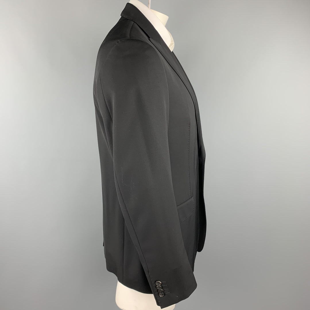 ELIE TAHARI Size 42 Regular Black Wool Peak Lapel Sport Coat