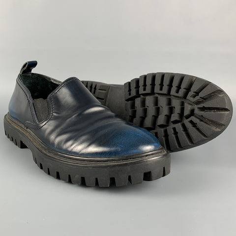 OPENING CEREMONY Size 11 Dark Blue Leather Slip On Loafers