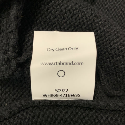 RtA Taille XXS Cardigan ouvert sur le devant en coton argenté noir clouté